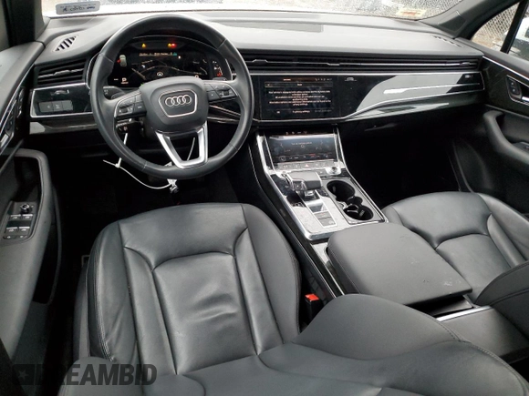 2021 Audi Q7 Premium Plus with VIN WA1LJAF7XMD028322, listed as a Copart auction lot 89302575 with 56,214 mi miles and Salvage title. Bid and sale history available at DreamBid. Image 8.