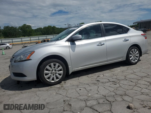 2014 Nissan Sentra S with VIN 3N1AB7AP2EL696554, listed as a Copart auction lot 54410195 with 93,406 mi miles and Salvage Title. Bid and sale history available at DreamBid. Image 1.