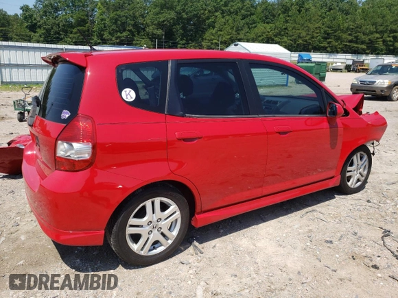 2007 Honda Fit Sport with VIN JHMGD37647S000272, listed as a Copart auction lot 61920584 with 168,922 mi miles and Salvage Title. Bid and sale history available at carsss.com. Image 3.