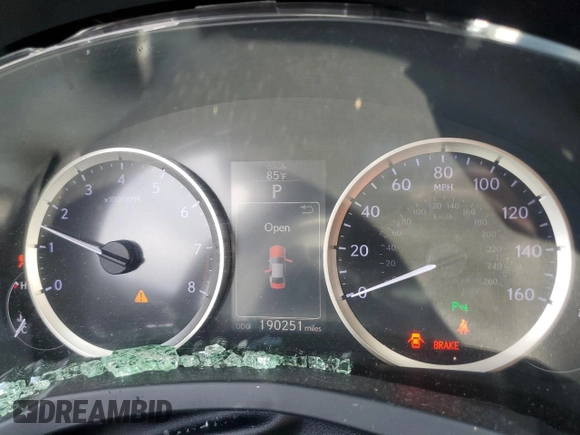 2014 Lexus IS 250 with VIN JTHBF1D24E5004845, listed as a Copart auction lot 59974135 with 190,251 mi miles and Salvage title. Bid and sale history available at DreamBid. Image 9.