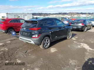 2023 Hyundai Kona SEL with VIN KM8K6CAB8PU041614, listed as a IAAI auction lot 41493717 with 1 mi miles. Bid and sale history available at carsss.com. Image 4.