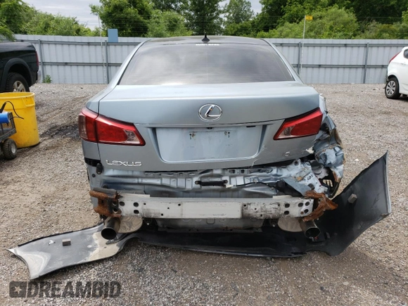 2008 Lexus IS 350 with VIN JTHBE262X82015702, listed as a Copart auction lot 58663435 with Not provided miles and Salvage title. Bid and sale history available at DreamBid. Image 6.