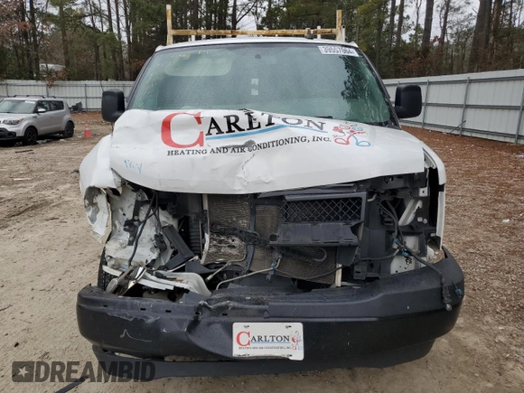 2020 Chevrolet Express Cargo Van with VIN 1GCWGAFG5L1254320, listed as a Copart auction lot 39557064 with 0 mi miles and Salvage Title. Bid and sale history available at carsss.com. Image 5.