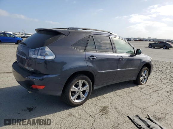 2007 Lexus RX 400h with VIN JTJGW31U572003410, listed as a Copart auction lot 54107905 with 216,972 mi miles and Clean Title. Bid and sale history available at DreamBid. Image 3.
