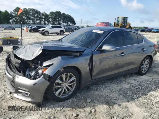 2015 Infiniti Q50 Premium with VIN JN1BV7APXFM337844, listed as a Copart auction lot 60375775 with 153,369 mi miles and Salvage title. Bid and sale history available at DreamBid. Image 1.