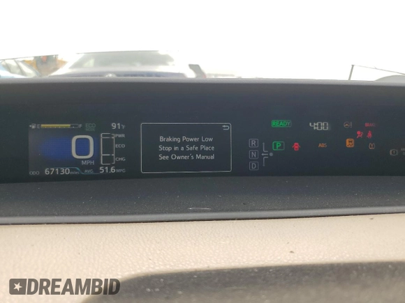 2016 Toyota Prius Four with VIN JTDKARFU7G3005807, listed as a Copart auction lot 54584295 with 67,130 mi miles and Salvage Title. Bid and sale history available at DreamBid. Image 9.