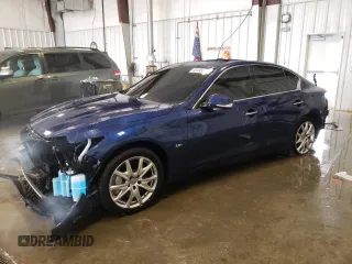 2019 Infiniti Q50 3.0t LUXE with VIN JN1EV7ARXKM593216, listed as a Copart auction lot 49495615 with 0 mi miles and Salvage Title. Bid and sale history available at carsss.com. Image 1.