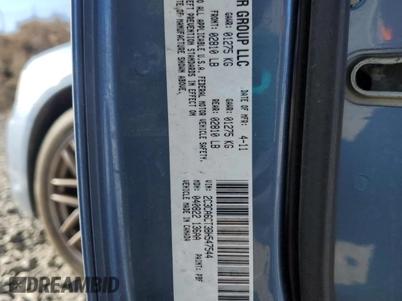 2011 Chrysler 300 with VIN 2C3CA6CT3BH547544, listed as a Copart auction lot 44958185 with 134,231 mi miles and Salvage Title. Bid and sale history available at carsss.com. Image 13.