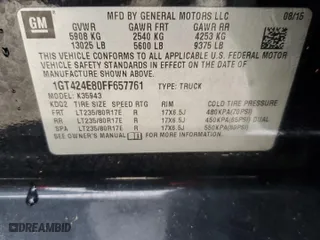 2015 GMC Sierra 3500HD Denali with VIN 1GT424E80FF657761, listed as a Copart auction lot 75131604 with 78,011 mi miles and Non Repairable. Bid and sale history available at carsss.com. Image 13.