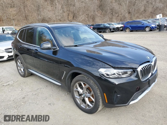2024 BMW X3 xDrive30i with VIN 5UX53DP07R9U41254, listed as a Copart auction lot 50654335 with 10,357 mi miles and Salvage Title. Bid and sale history available at DreamBid. Image 4.