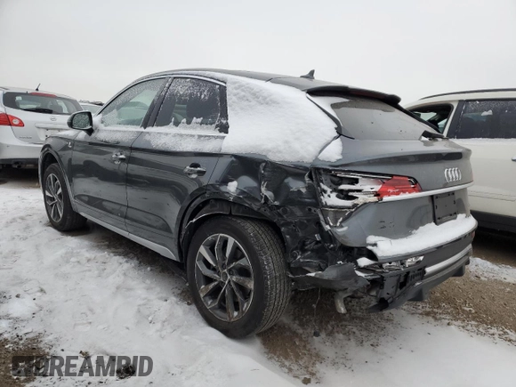 2023 Audi Q5 Sportback S line Premium Plus with VIN WA15AAFYXP2018956, listed as a Copart auction lot 41802925 with 22,132 mi miles and Salvage title. Bid and sale history available at DreamBid. Image 2.