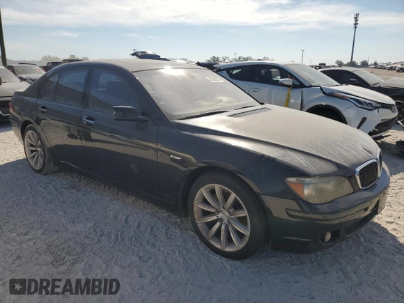 2007 BMW 7 Series 750i with VIN WBAHL83557DT09205, listed as a Copart auction lot 83580374 with 150,334 mi miles and Clean title. Bid and sale history available at DreamBid. Image 4.