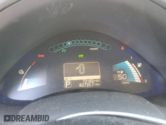 2016 Nissan LEAF SL with VIN 1N4BZ0CP4GC300324, listed as a Copart auction lot 45013095 with 72,183 mi miles and Clean Title. Bid and sale history available at carsss.com. Image 9.
