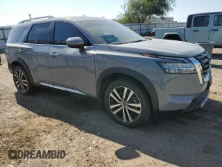 2024 Nissan Pathfinder Platinum with VIN 5N1DR3DG9RC202018, listed as a Copart auction lot 80764234 with 7,999 mi miles and Non Repairable. Bid and sale history available at carsss.com. Image 4.