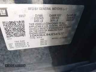 2018 GMC Acadia SLT with VIN 1GKKNULS4JZ147177, listed as a IAAI auction lot 42034029 with 79,029 mi miles and . Bid and sale history available at carsss.com. Image 9.