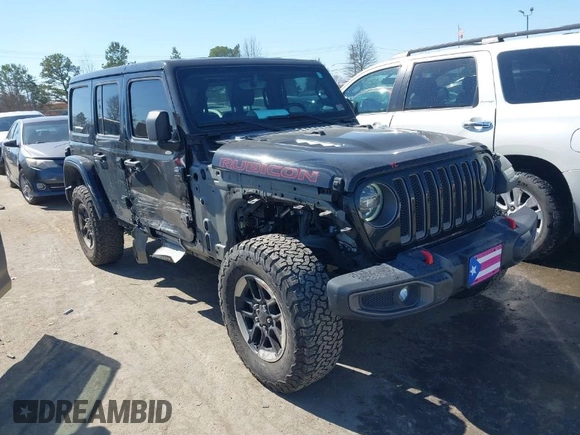 2019 Jeep Wrangler Unlimited Rubicon with VIN 1C4HJXFN1KW679028, listed as a IAAI auction lot 41654887 with 32,247 mi miles and . Bid and sale history available at DreamBid. Image 1.