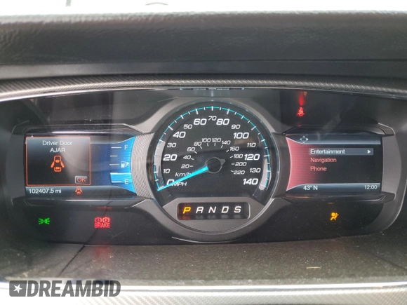 2015 Ford Taurus SHO with VIN 1FAHP2KT6FG113703, listed as a Copart auction lot 48583915 with 102,407 mi miles and Salvage Title. Bid and sale history available at DreamBid. Image 9.