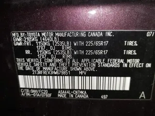 2017 Toyota RAV4 XLE with VIN 2T3RFREV3HW679851, listed as a IAAI auction lot 41708097 with 128,482 mi miles. Bid and sale history available at carsss.com. Image 9.