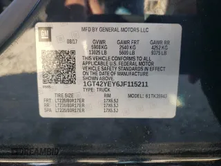 2018 GMC Sierra 3500HD Denali z VIN 1GT42YEY6JF115211, wystawiony jako Copart lot #78333694 z przebiegiem 178 170 mil mil oraz Czysty tytuł • Clean title. Historia ofert i sprzedaży dostępna na DreamBid. Obrazek 12.