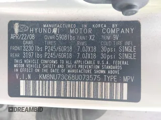 2008 Hyundai Veracruz GLS с VIN KM8NU73C68U073575, выставлен на аукционе IAAI как лот 42325905 с пробегом 208 443 миль миль и . История ставок и продаж доступна на DreamBid. Изображение 9.