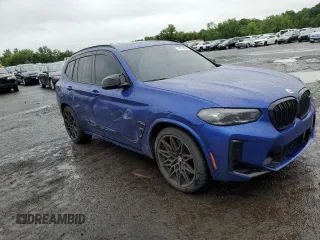2023 BMW X3 M with VIN 5YM13EC05P9R94131, listed as a Copart auction lot 61018825 with 9,366 mi miles and Salvage title. Bid and sale history available at DreamBid. Image 4.