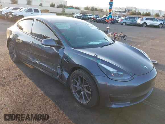 2021 Tesla Model 3 Long Range with VIN 5YJ3E1EBXMF995814, listed as a IAAI auction lot 41838453 with 51,415 mi miles. Bid and sale history available at carsss.com. Image 1.