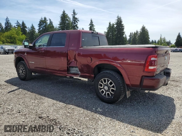 2024 Ram 2500 Longhorn with VIN 3C6UR5PL2RG383945, listed as a Copart auction lot 59219295 with 4,802 mi miles and Salvage title. Bid and sale history available at DreamBid. Image 2.