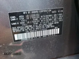 2020 Subaru Outback Premium with VIN 4S4BTAEC1L3246000, listed as a Copart auction lot 78042594 with 48,089 mi miles and Salvage title. Bid and sale history available at DreamBid. Image 13.