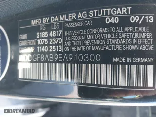 2014 Mercedes-Benz C-Class C 300 Sport with VIN WDDGF8AB9EA910300, listed as a IAAI auction lot 41634366 with 116,854 mi miles. Bid and sale history available at carsss.com. Image 9.
