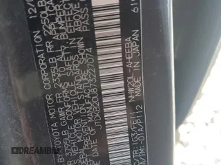 2007 Toyota Prius with VIN JTDKB20U873227074, listed as a Copart auction lot 60213955 with 204,946 mi miles and Salvage title. Bid and sale history available at DreamBid. Image 13.