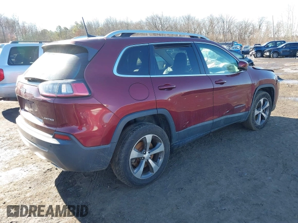 2019 Jeep Cherokee Limited with VIN 1C4PJMDX6KD337276, listed as a IAAI auction lot 41572575 with 76,233 mi miles and . Bid and sale history available at DreamBid. Image 4.
