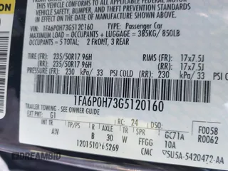 2016 Ford Fusion SE with VIN 1FA6P0H73G5120160, listed as a IAAI auction lot 41405637 with 125,723 mi miles and . Bid and sale history available at carsss.com. Image 9.