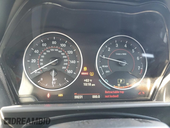 2015 BMW 2 Series M235i with VIN WBA1M1C56FV393730, listed as a Copart auction lot 45348734 with 59,231 mi miles and Salvage title. Bid and sale history available at DreamBid. Image 9.