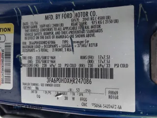2017 Ford Fusion SE with VIN 3FA6P0HDXHR247086, listed as a IAAI auction lot 42346241 with 229,149 mi miles and . Bid and sale history available at DreamBid. Image 9.