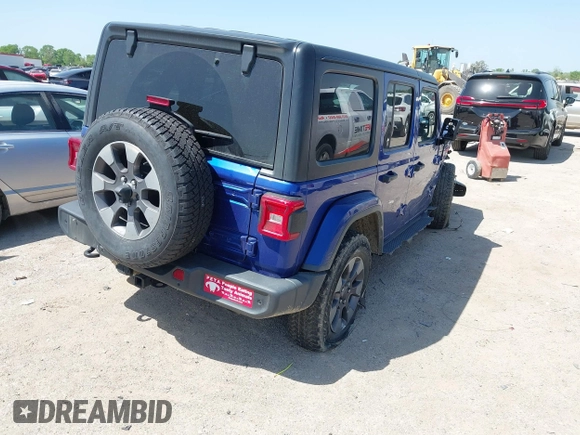 2018 Jeep Wrangler Unlimited Sahara z VIN 1C4HJXEN4JW321227, wystawiony jako IAAI lot #42002735 z przebiegiem 114 293 mil mil oraz . Historia ofert i sprzedaży dostępna na DreamBid. Obrazek 4.