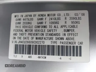 2009 Acura TSX z VIN JH4CU26609C002270, wystawiony jako IAAI lot #42347173 z przebiegiem 169 249 mil mil oraz . Historia ofert i sprzedaży dostępna na DreamBid. Obrazek 9.