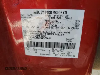 2008 Ford F-150 STX with VIN 1FTRX14W68FC28651, listed as a Copart auction lot 57299972 with 98,397 mi miles and Salvage Title. Bid and sale history available at carsss.com. Image 10.
