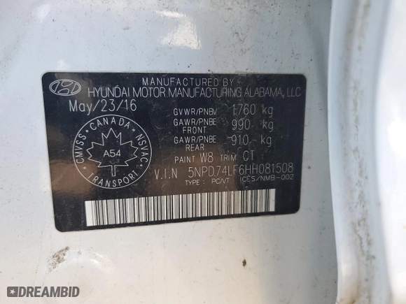 2017 Hyundai Elantra SE with VIN 5NPD74LF6HH081508, listed as a Copart auction lot 70860474 with 77,592 mi miles and Clean Title. Bid and sale history available at carsss.com. Image 14.