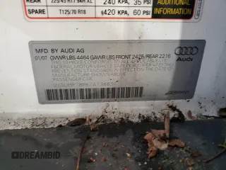 2007 Audi A3 with VIN WAUHF78P67A138834, listed as a Copart auction lot 56659325 with 178,496 mi miles and Salvage title. Bid and sale history available at DreamBid. Image 13.