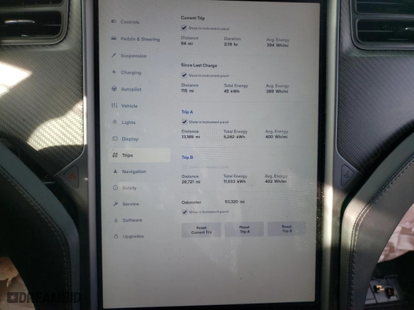 2018 Tesla Model X 75D with VIN 5YJXCDE28JF137763, listed as a Copart auction lot 45158763 with 53,320 mi miles. Bid and sale history available at carsss.com. Image 9.