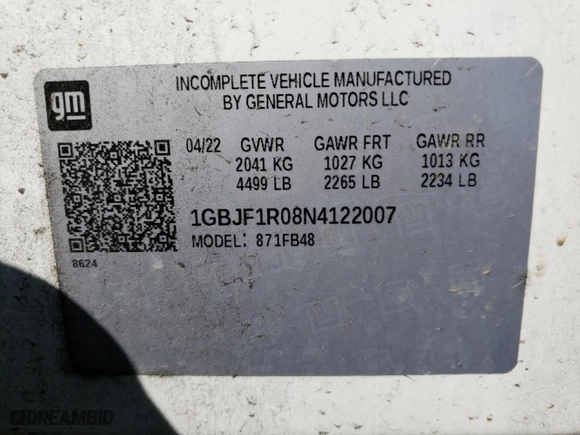 2022 Chevrolet Bolt EV 1LT with VIN 1GBJF1R08N4122007, listed as a Copart auction lot 65305573 with 22,732 mi miles. Bid and sale history available at carsss.com. Image 12.
