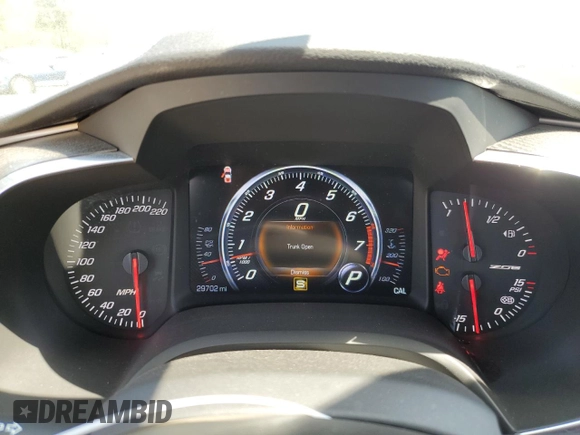 2018 Chevrolet Corvette Z06 2LZ z VIN 1G1YS2D60J5601199, wystawiony jako Copart lot #52807065 z przebiegiem 29 702 mil mil oraz Szkoda całkowita • Salvage title. Historia ofert i sprzedaży dostępna na DreamBid. Obrazek 9.