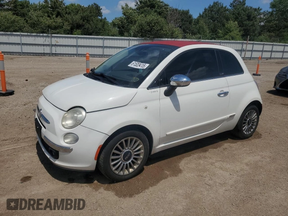 2012 FIAT 500 Lounge with VIN 3C3CFFER7CT109539, listed as a Copart auction lot 61502415 with 105,832 mi miles and Salvage title. Bid and sale history available at DreamBid. Image 1.