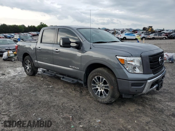 2021 Nissan Titan SV with VIN 1N6AA1ED8MN534176, listed as a Copart auction lot 54574785 with 25,360 mi miles and Salvage title. Bid and sale history available at DreamBid. Image 4.