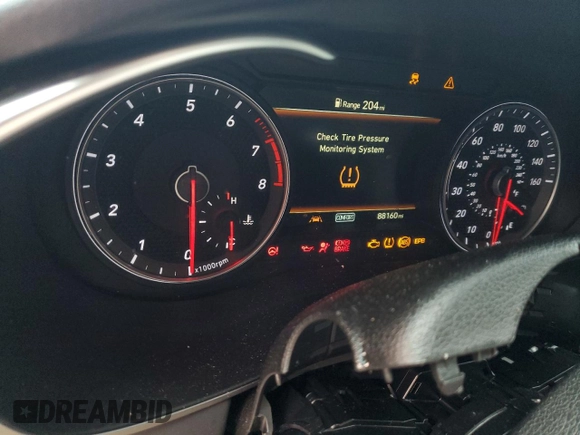 2021 Genesis G70 2.0T with VIN KMTG64LA1MU075945, listed as a Copart auction lot 56481205 with 88,160 mi miles and Salvage title. Bid and sale history available at DreamBid. Image 9.