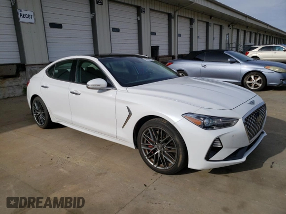 2019 Genesis G70 3.3T Advanced with VIN KMTG74LE1KU030470, listed as a Copart auction lot 50328775 with 27,312 mi miles and Salvage Title. Bid and sale history available at carsss.com. Image 4.