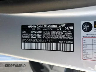 2018 Mercedes-Benz E 300 with VIN WDDZF4KB0JA445173, listed as a Copart auction lot 47932605 with 67,548 mi miles and Salvage Title. Bid and sale history available at DreamBid. Image 14.