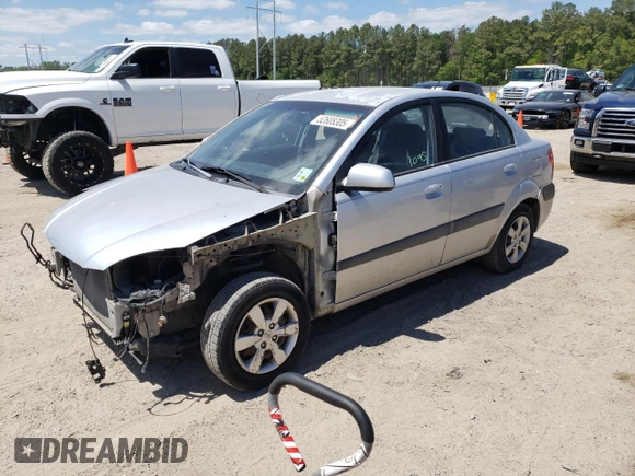 2008 Kia Rio LX with VIN KNADE123X86317693, listed as a Copart auction lot 52608305 with 72,488 mi miles and Salvage Title. Bid and sale history available at carsss.com. Image 1.