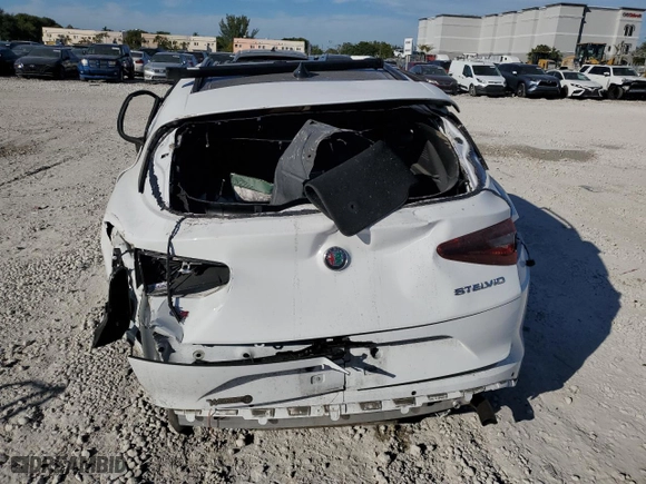 2023 Alfa Romeo Stelvio Ti with VIN ZASPAKBN0P7D55209, listed as a Copart auction lot 42731105 with 0 mi miles and Non Repairable. Bid and sale history available at carsss.com. Image 6.