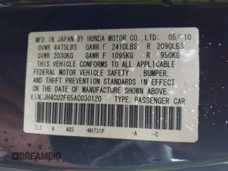 2010 Acura TSX с VIN JH4CU2F65AC030120, выставлен на аукционе IAAI как лот 42539969 с пробегом 155 144 миль миль и . История ставок и продаж доступна на DreamBid. Изображение 9.